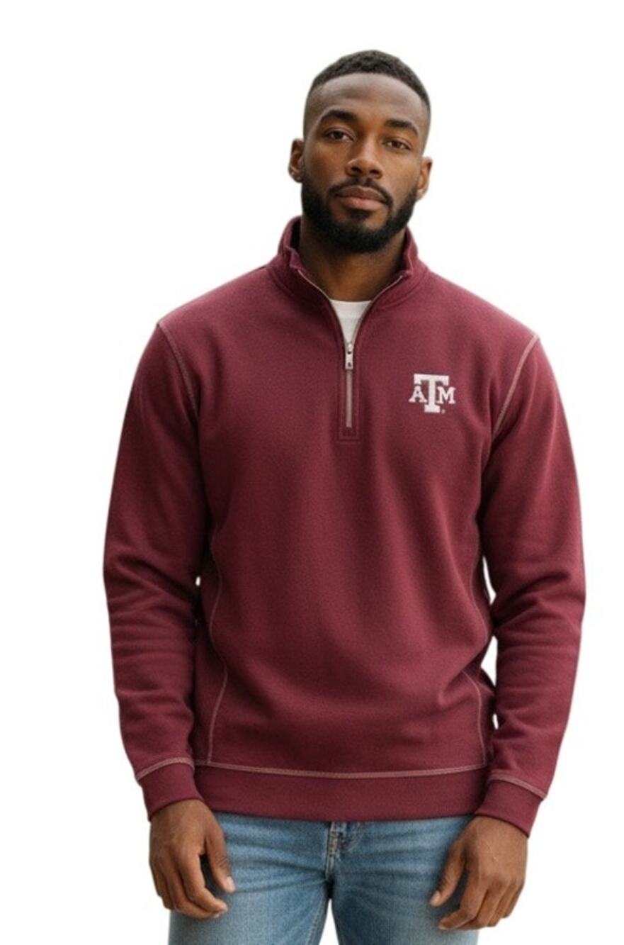 Tommy Bahama $138 Texas A&M Collegiate Half-Zip Black Pullover Size XL